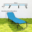 Outsunny 2 Piece Reclining Chaise Lounge with Adjustable Backrest, Sky Blue