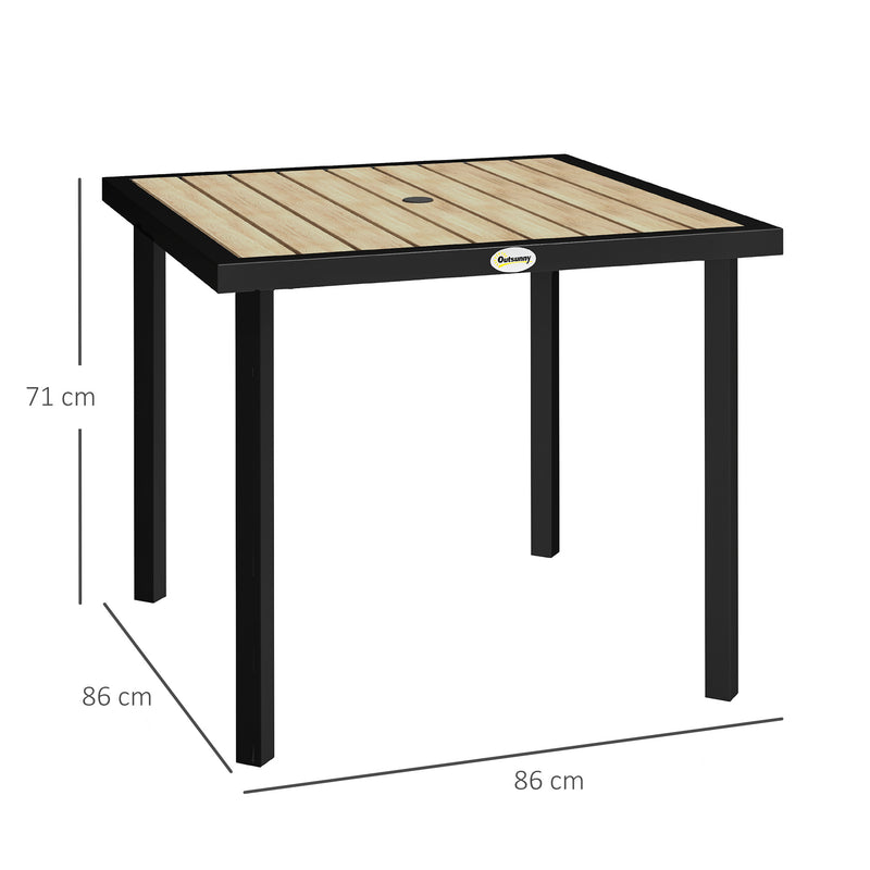 Outsunny Garden Table for 4 Person with 5.4cm Parasol Hole