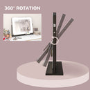 HOMCOM Dimmable Lighted Makeup Mirror with Magnifier, USB Port, 360° Rotation