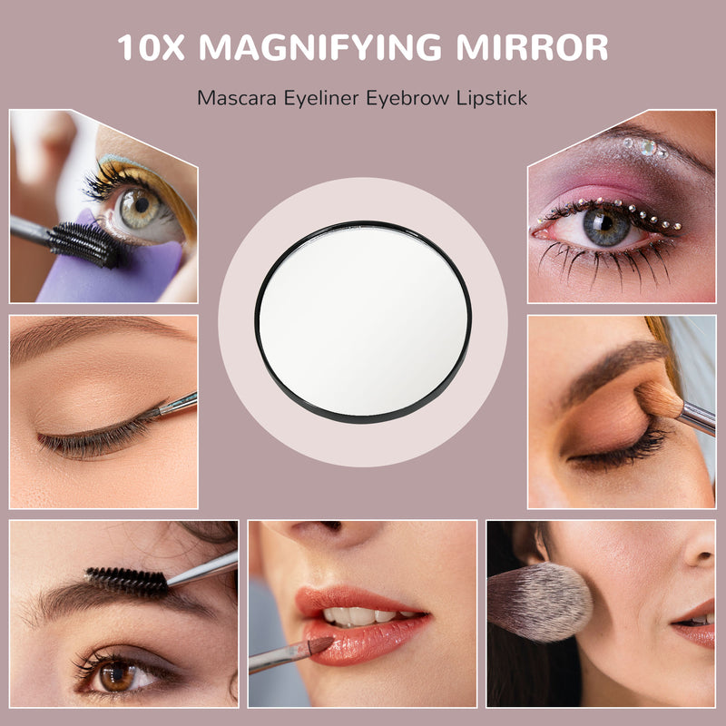 HOMCOM Dimmable Lighted Makeup Mirror with Magnifier, USB Port, 360° Rotation