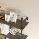 HOMCOM Wall Shelf Unit with 4 Hooks for Living Room