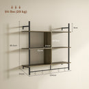 HOMCOM Wall Shelf Unit with 4 Hooks for Living Room