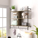 HOMCOM Wall Shelf Unit with 4 Hooks for Living Room