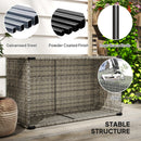 Outsunny Outdoor Coffee Table, Glass Top Rattan Side Table