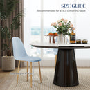 HOMCOM Dining Chairs Set of 4 w/ Curved Back, Steel Legs, Light Blue