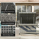 Outsunny PE Rattan Sun Lounger with 4-Level Adjustable Backrest