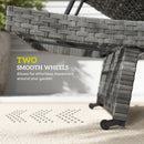 Outsunny PE Rattan Sun Lounger with 4-Level Adjustable Backrest