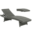 Outsunny PE Rattan Sun Lounger with 4-Level Adjustable Backrest