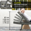 Outsunny PE Rattan Sun Lounger with 4-Level Adjustable Backrest