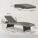 Outsunny PE Rattan Sun Lounger with 4-Level Adjustable Backrest