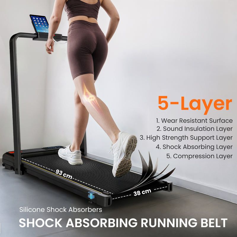 SPORTNOW Folding Treadmill Under Desk Walking Pad with Incline