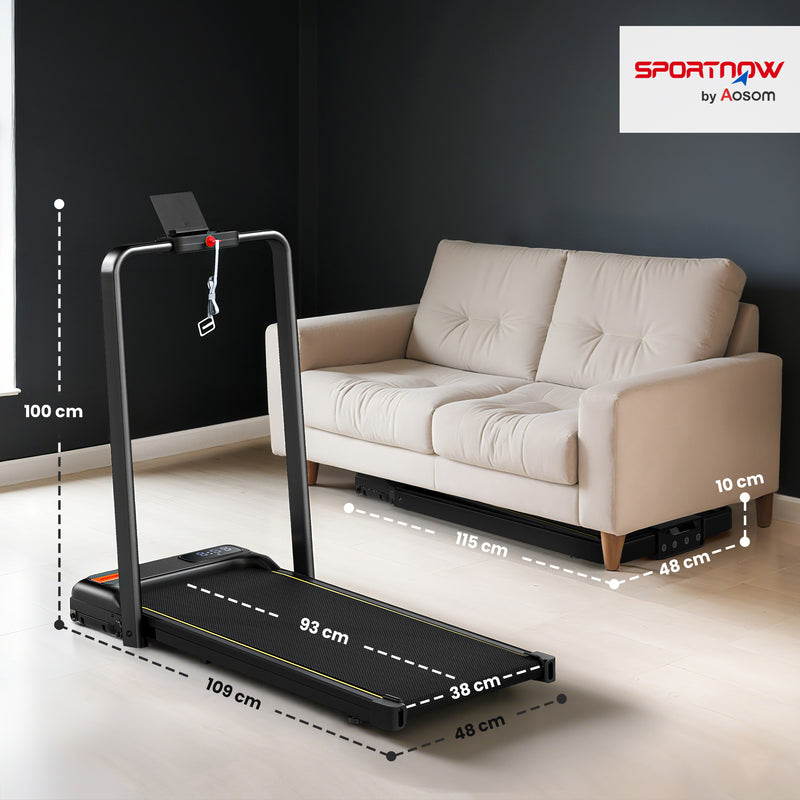 SPORTNOW Folding Treadmill Under Desk Walking Pad with Incline
