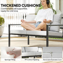 Outsunny 5 Piece Metal Garden Furniture Sofa Set with Cushions, Light Grey