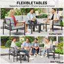 Outsunny 5 Piece Metal Garden Furniture Sofa Set with Cushions, Light Grey