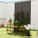 Outsunny Outdoor Privacy Screen, Freestanding Outdoor Divider, Striped Black