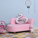 HOMCOM Kids Velvet-Like Chaise Lounge – Pink