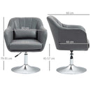 HOMCOM Stylish Retro Swivel Tub Chair Steel Frame Cushion Seat Dark Grey/Brown