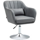 HOMCOM Stylish Retro Swivel Tub Chair Steel Frame Cushion Seat Dark Grey/Brown