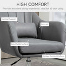 HOMCOM Stylish Retro Swivel Tub Chair Steel Frame Cushion Seat Dark Grey/Brown