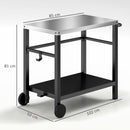 Outsunny Outdoor BBQ Table with 2-Tier Shelf, Outdoor Kitchen