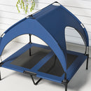 PawHut Cooling Raised Dog Bed w/ Breathable Mesh, Dark Blue