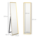 HOMCOM Full Length Mirror Wall Mount Leaning Standing Mirror, White
