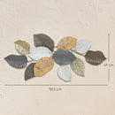 HOMCOM Modern Wall Art with Leaf Design, Metal Hanging Decoration