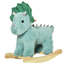 HOMCOM Children's  Rocking  Triceratops - Green