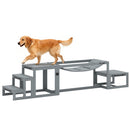 PawHut 3 Pieces Wooden Dog Agility Training Equipment, Grey