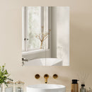 HOMCOM Wall Mounted Bathroom Mirror Storage Cabinet w/ Door Adjustable Shelf