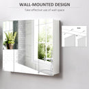kleankin Bathroom Mirror Cabinet Wall Mount Storage organiser w/ Door, White