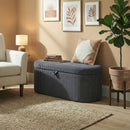 HOMCOM Storage Ottoman, Corduroy Ottoman Storage Box With Padded Seat
