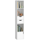 HOMCOM Bookcase With Drawers Adjustable Shelf 158 Cm White