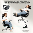 HOMCOM Ergonomic Office Chair, Mesh Desk Chair With Lumbar Support, Footrest
