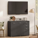 HOMCOM Modern Sideboard Kitchen Storage Cabinet, Black