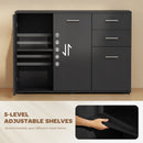 HOMCOM Modern Sideboard Kitchen Storage Cabinet, Black