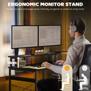 HOMCOM L Shaped Desk Corner Computer Desk with Monitor Stand, Black