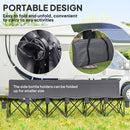 Outsunny 6 Seater Folding Bench Camping Chair with Cup Holder, Charcoal Grey