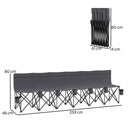 Outsunny 6 Seater Folding Bench Camping Chair with Cup Holder, Charcoal Grey