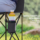 Outsunny 6 Seater Folding Bench Camping Chair with Cup Holder, Charcoal Grey