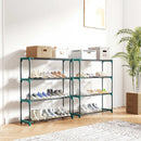 Outsunny 4-Tier Plant Stand Indoor Outdoor, Set of 2 Metal Plant Shelf