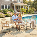 Outsunny Rattan Garden Furniture Set, 4 Piece Outdoor Patio Furniture
