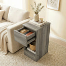 HOMCOM Bedside Tables Set of 2, Nightstands for Bedroom, Living Room, Grey