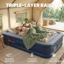 Outsunny Inflatable Mattress, Air Bed With Built-in Pump, Grey