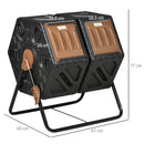Outsunny 130L Compost Bin Dual Chamber Rotating Composter w/ Ventilation Holes