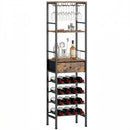 HOMCOM Wine Bar Cabinet 16-Bottle Wine Rack Rustic Brown