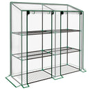 Outsunny Mini Green House with 3 Tier Shelves, 151H x 143W x 46Dcm, Clear