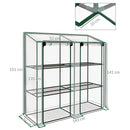 Outsunny Mini Green House with 3 Tier Shelves, 151H x 143W x 46Dcm, Clear