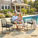 Outsunny Rattan Garden Furniture Set, 4 Piece Outdoor Patio Furniture