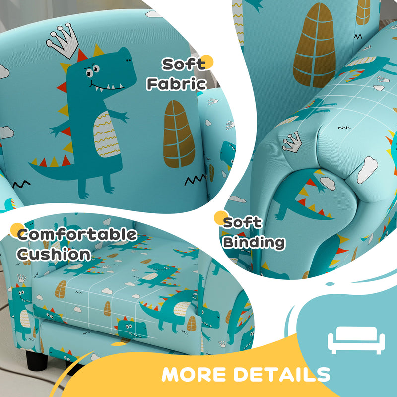 AIYAPLAY Kids Sofa Set Toddler Armchair with Footrest, Children Chair, Blue